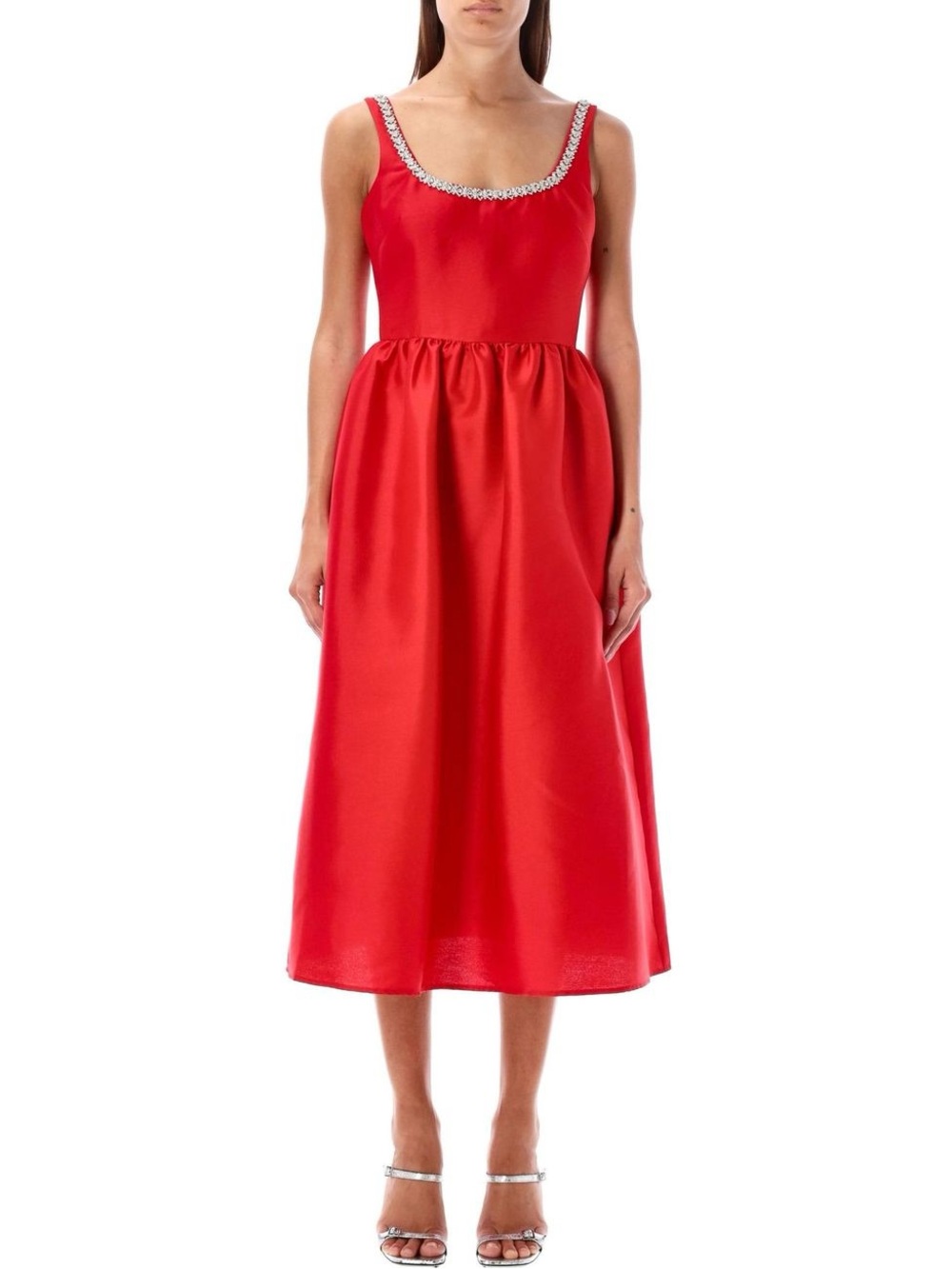 Self portrait midi red gown dress